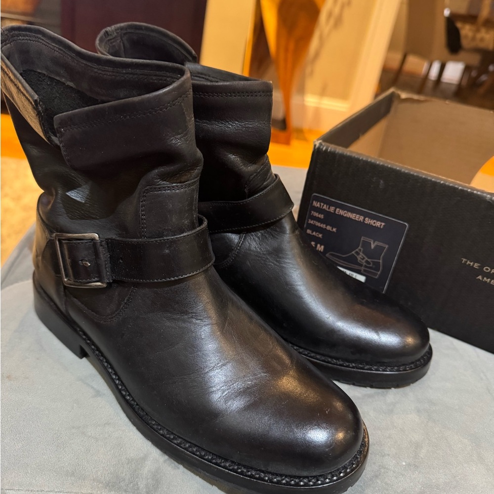 Frye Black Natalie Engineer Short Boots